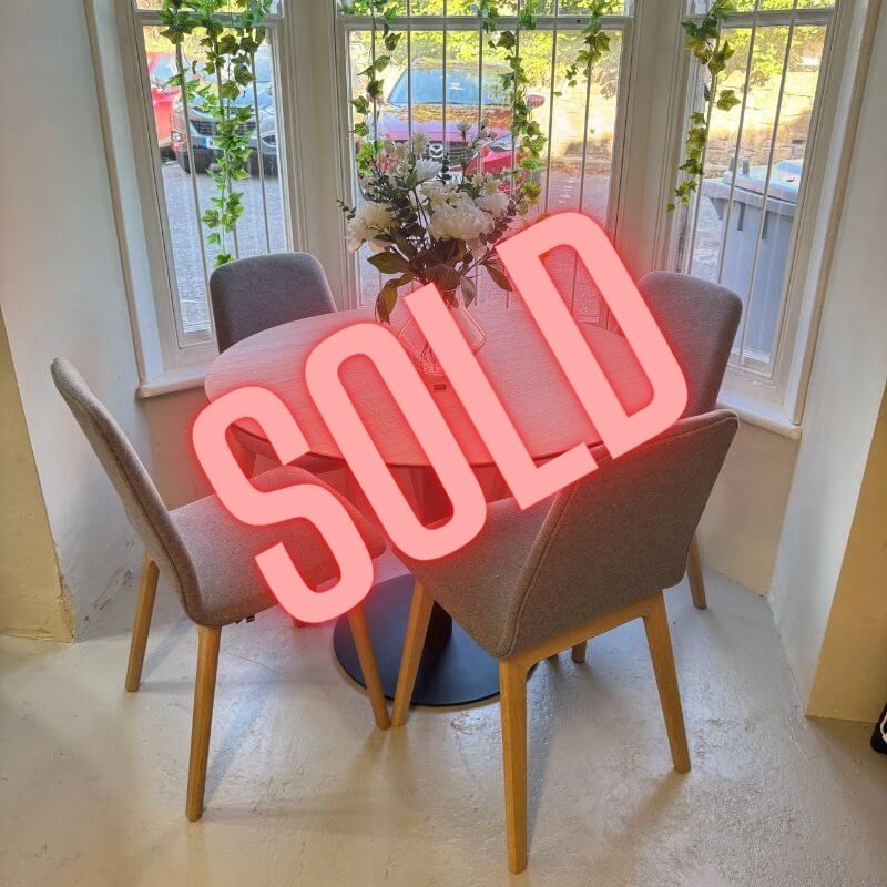 Orlando Dining Table Ceramic Oak Top & 4 Chairs - Half Price