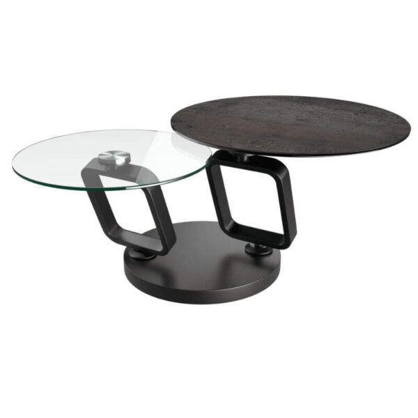 Ozone rotating Ceramic Coffee Table - Dark Steel