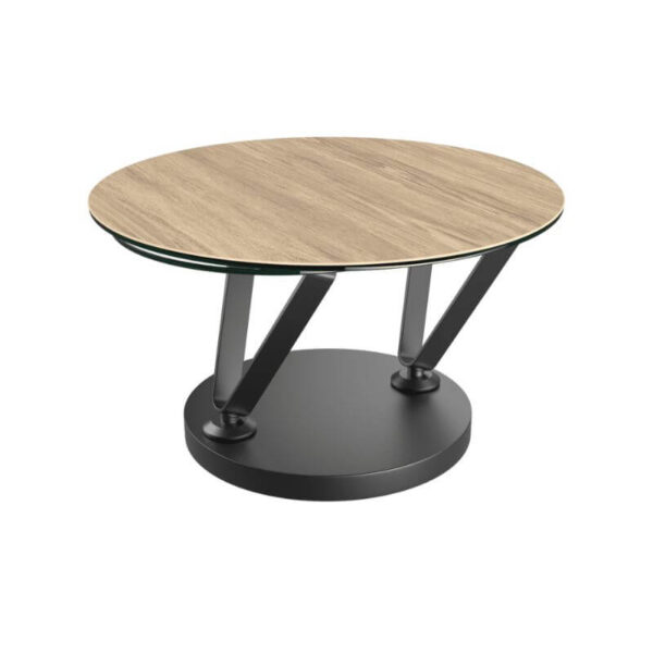 Polaris Swivel Top Coffee Table - Clear Oak