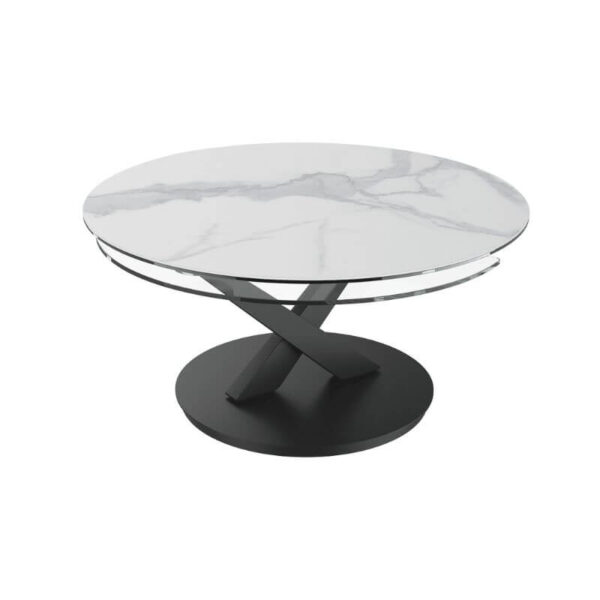 Riviera Swivel Top Ceramic Coffee Table - Matt Marble