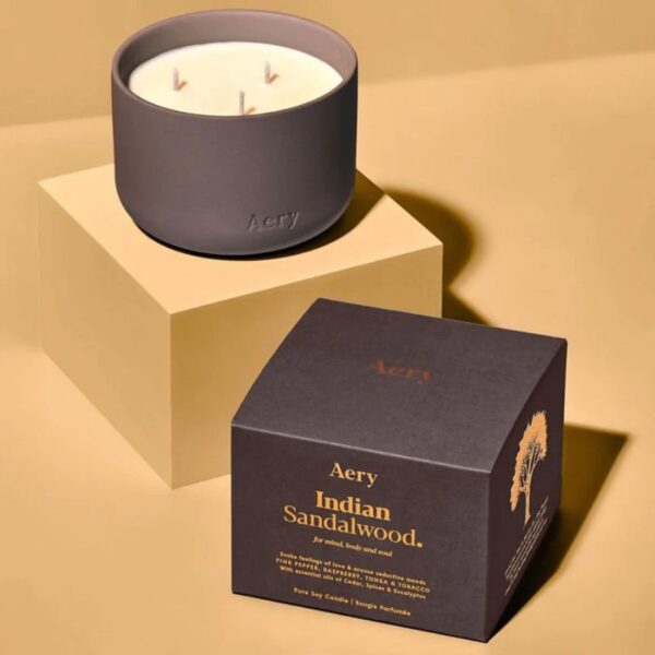 Indian Sandalwood Triple Wick Candle from Aery