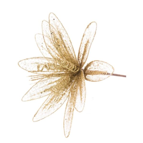 Glitter Wire Poinsettia 29cm