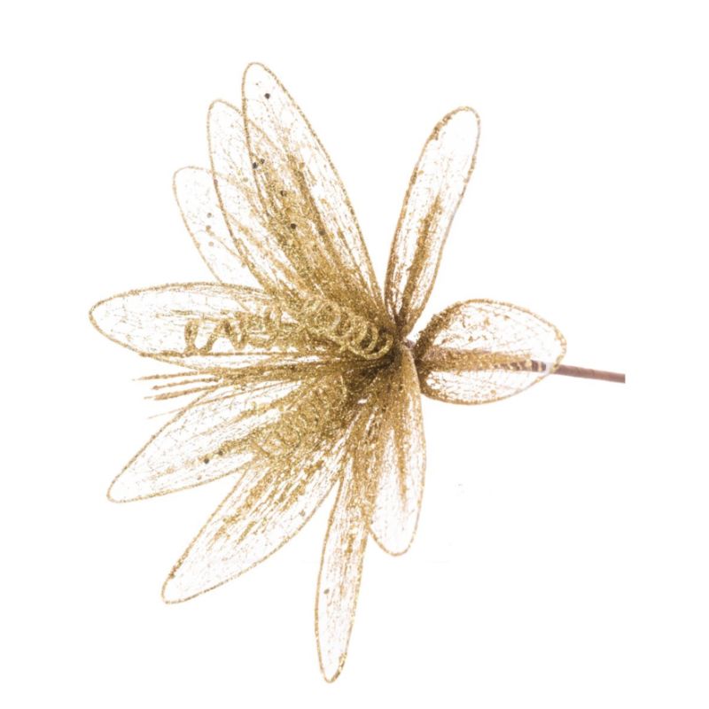 Glitter Wire Poinsettia 29cm