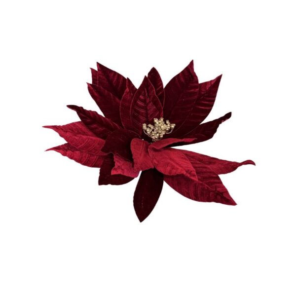 Velvet Poinsettia Stem 45cm