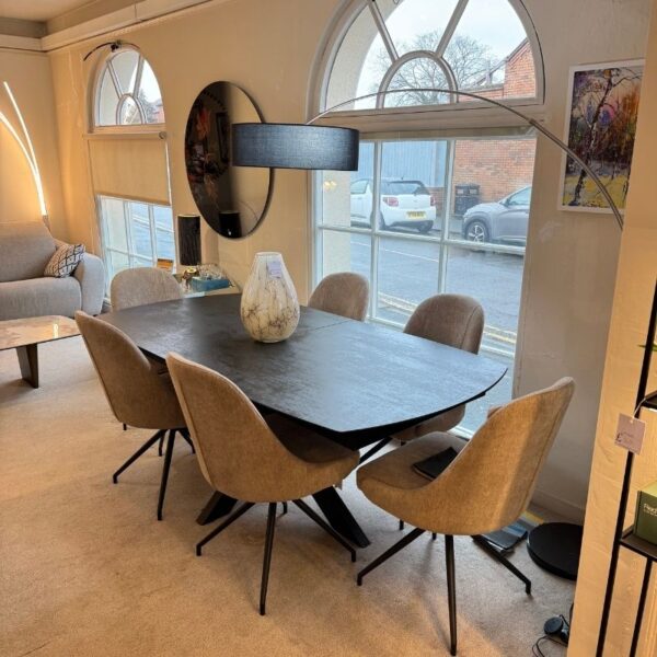 Phoenix Ceramic Dining Table & 6 Miami Chairs - Clearance