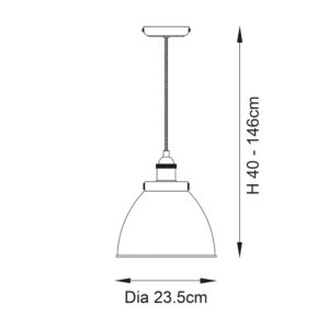 Franklin Small Pendant Antique Brass - Dimensions