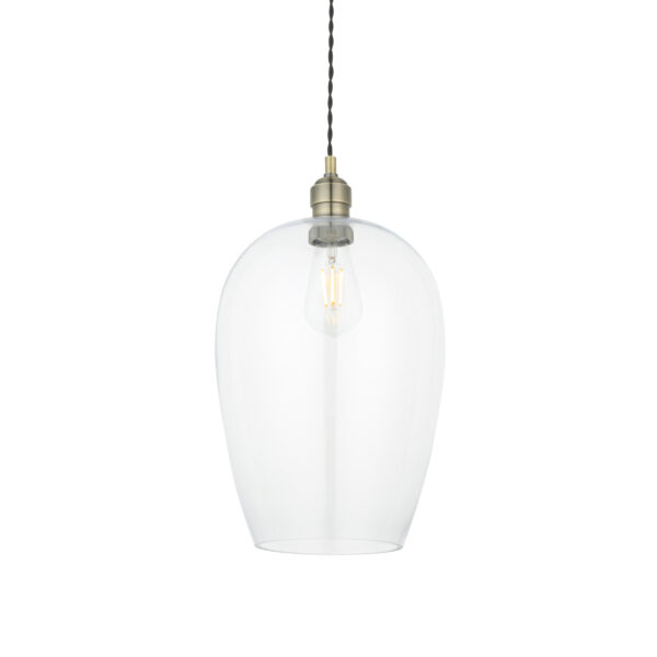 Arlo Glass Pendant Antique Brass from Endon