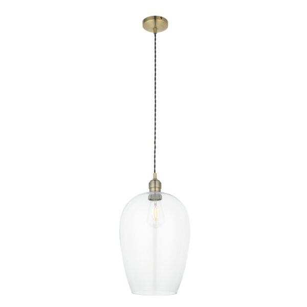 Arlo Glass Pendant Antique Brass from Endon