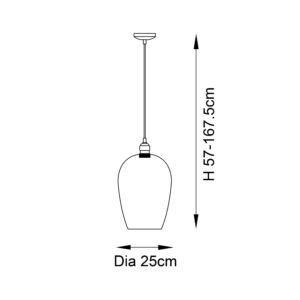 Arlo Glass Pendant Antique Brass from Endon
