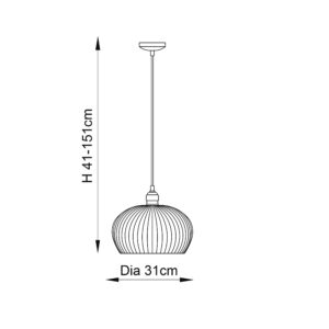 Lucent - Ribbed clear glass and bright nickel medium pendant