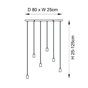 Stellan 6lt Linear Pendant from Endon