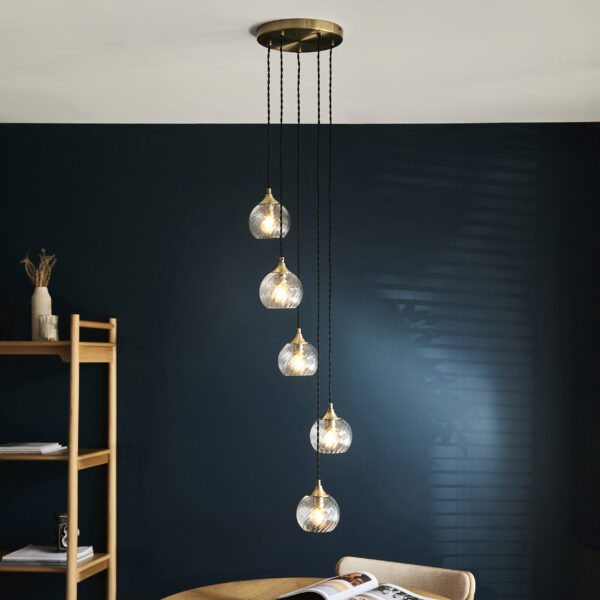 Allegra 5lt Cascade Pendant from Endon