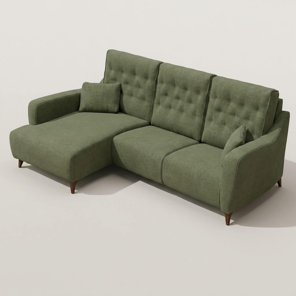 Avalon Chaise Sofa Green LHF