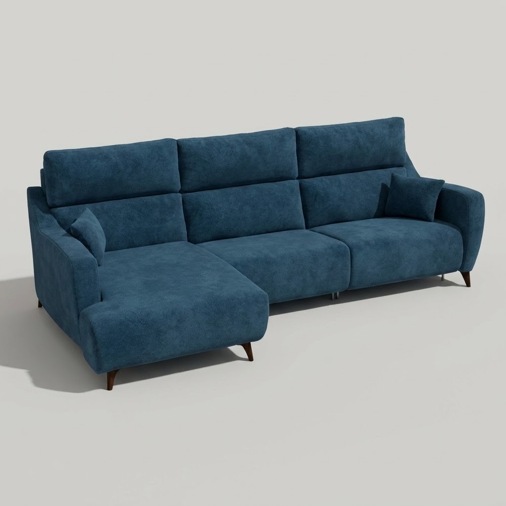 Axel Chaise Blue Left hand facing