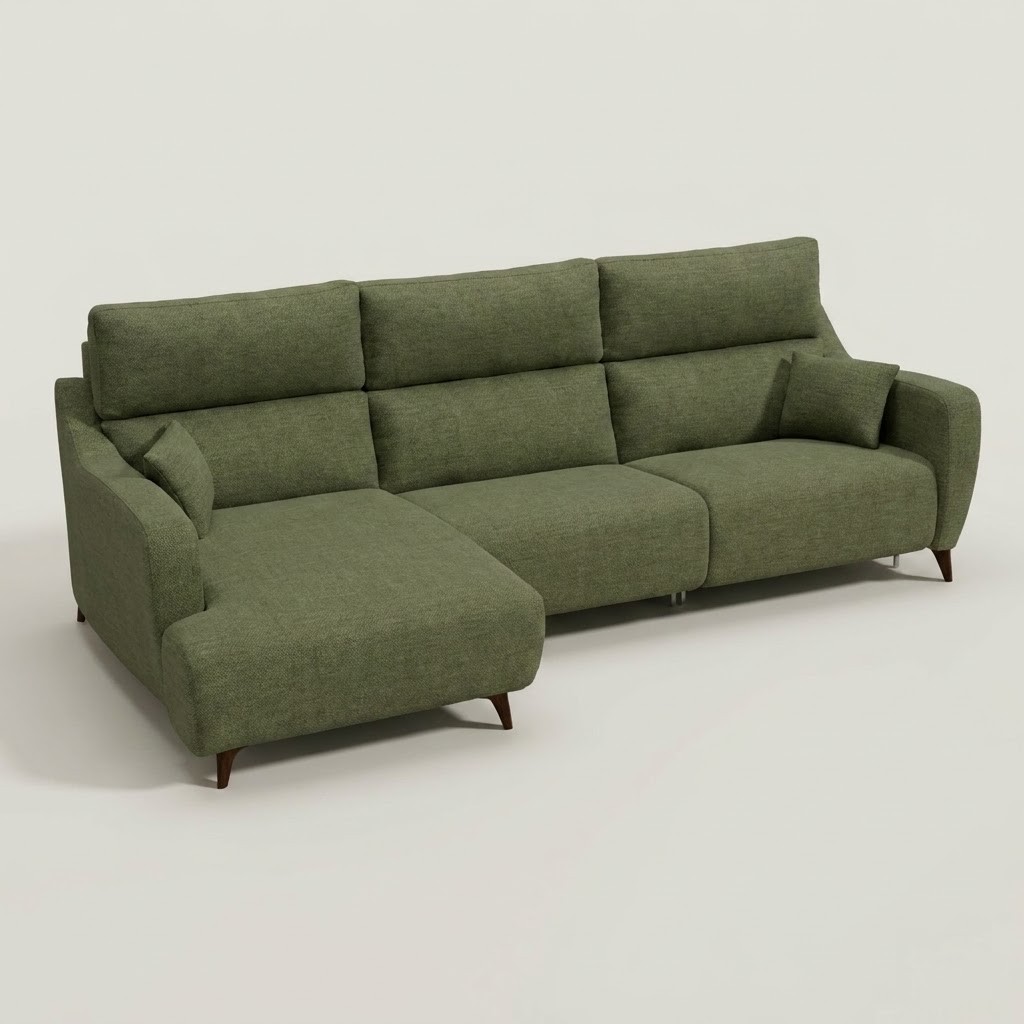 Axel Chaise Green Left Hand Facing Chaise