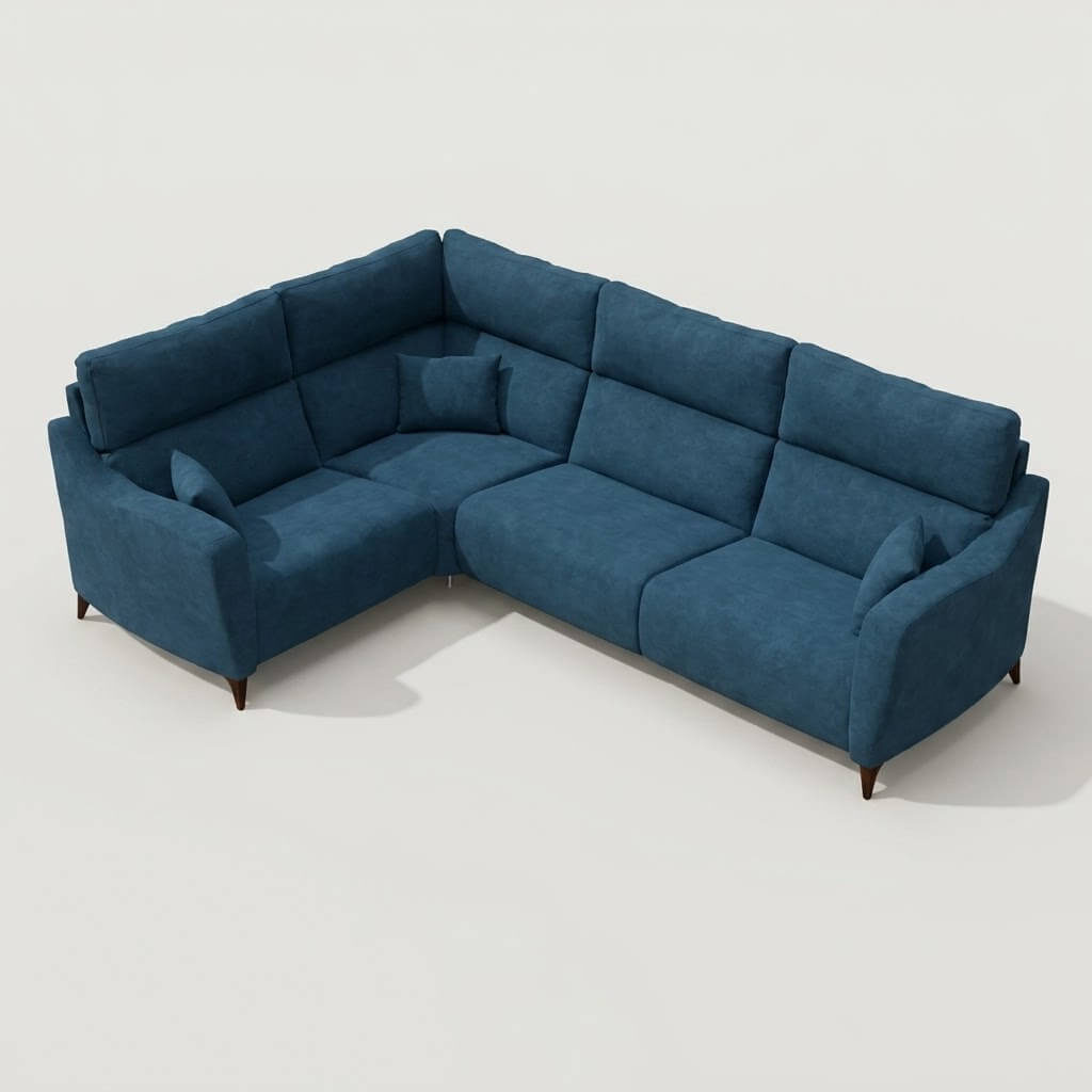 Axel Corner Sofa Blue RHF