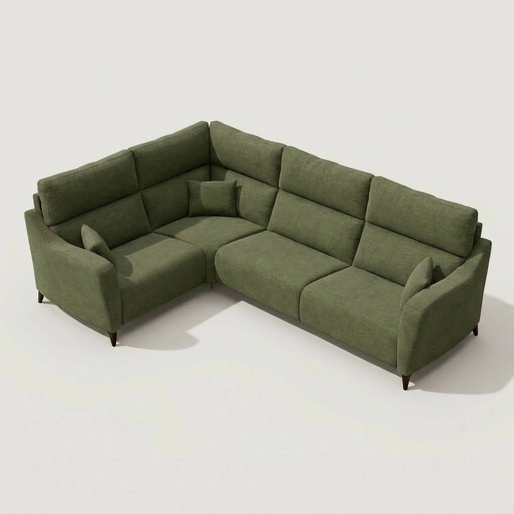Axel Corner Sofa Green RHF