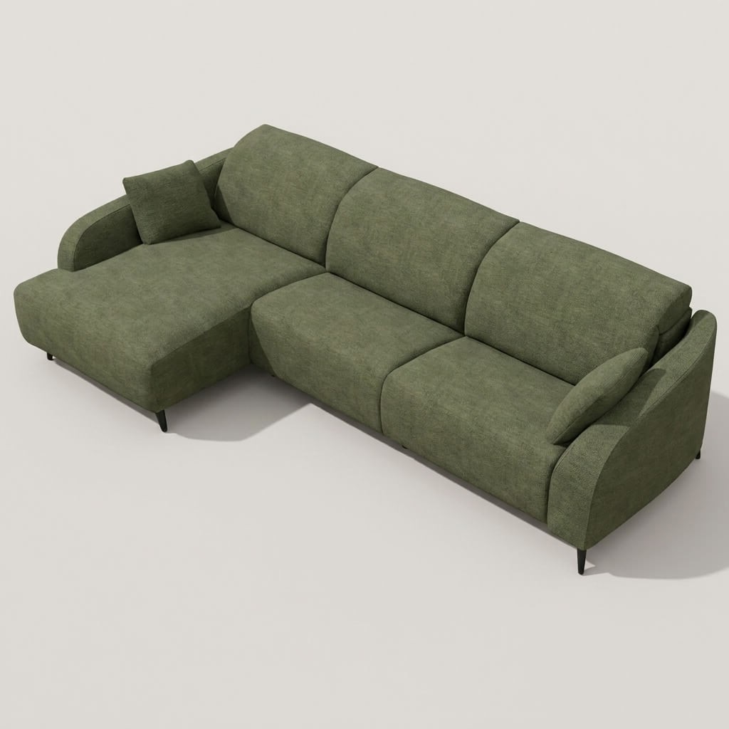 Babylon Chaise Sofa Green LHF