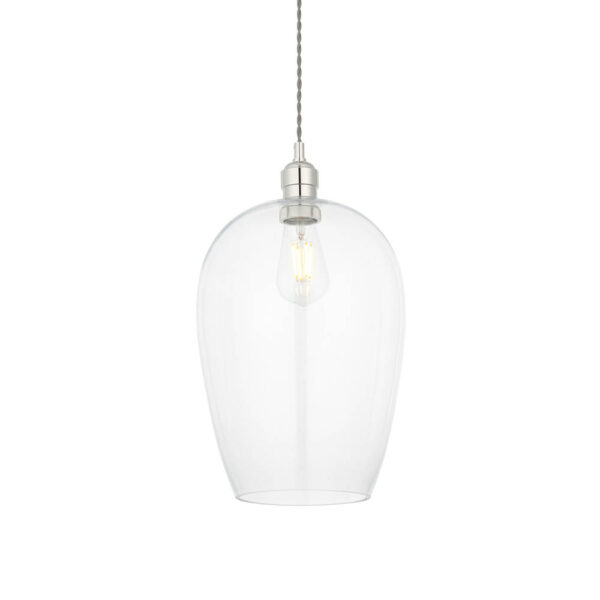 Arlo Glass Pendant Bright Nickel from Endon