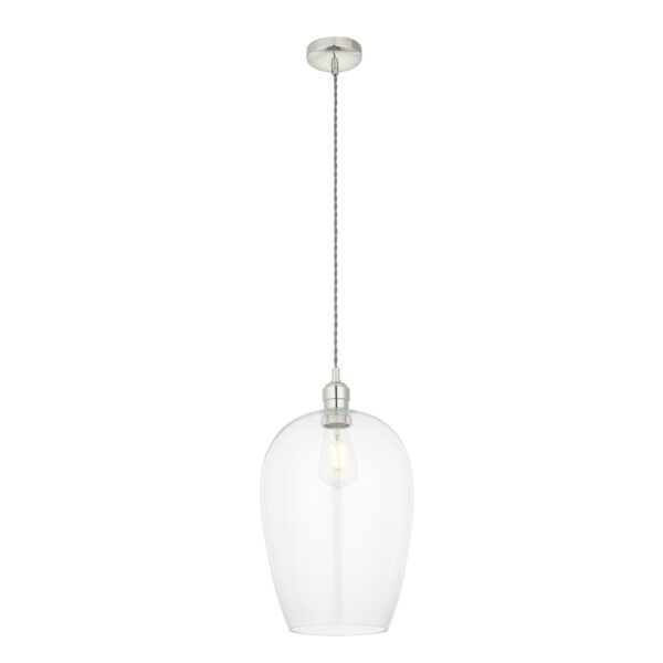 Arlo Glass Pendant Bright Nickel from Endon
