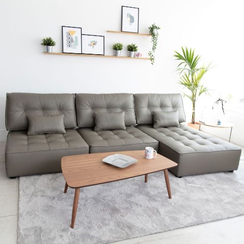 Arianne Leather Chaise Sofa