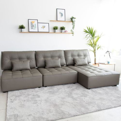 Arianne Leather Chaise Sofa