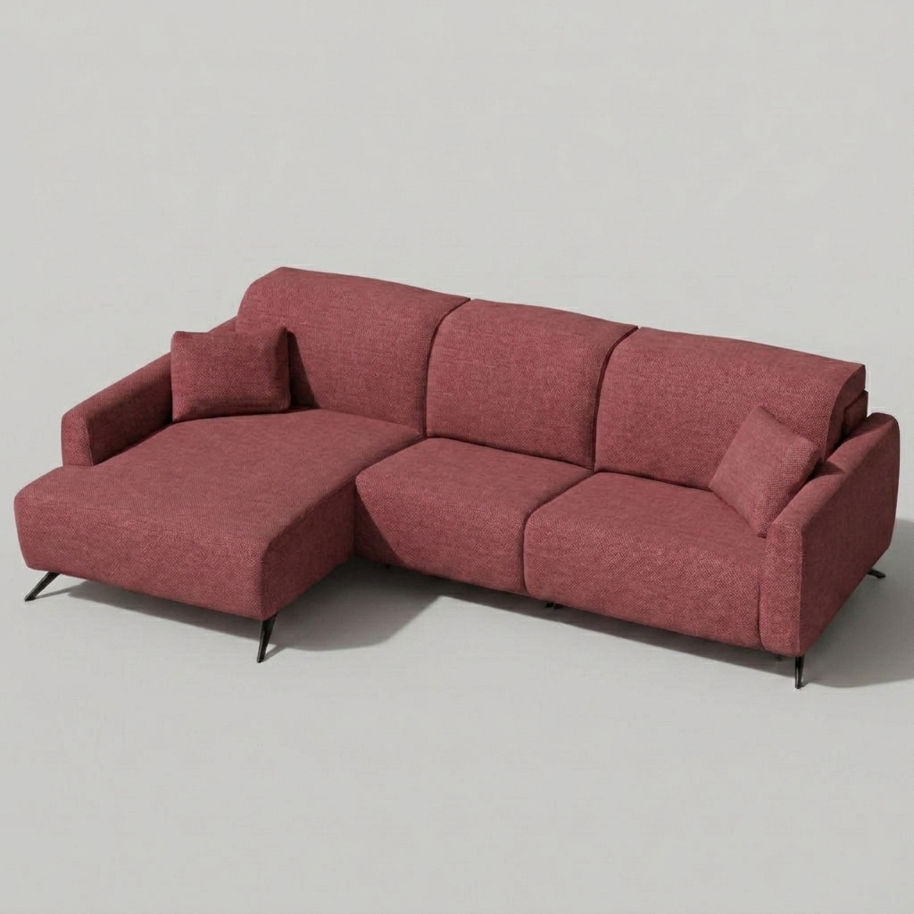 Baltia Chaise Sofa LHF Pink