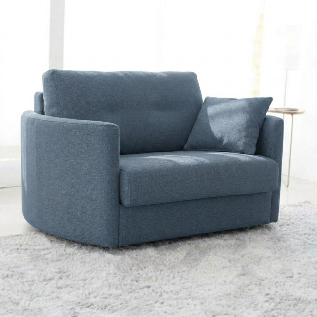 Bolero Curved Arm Armchair Bed Blue