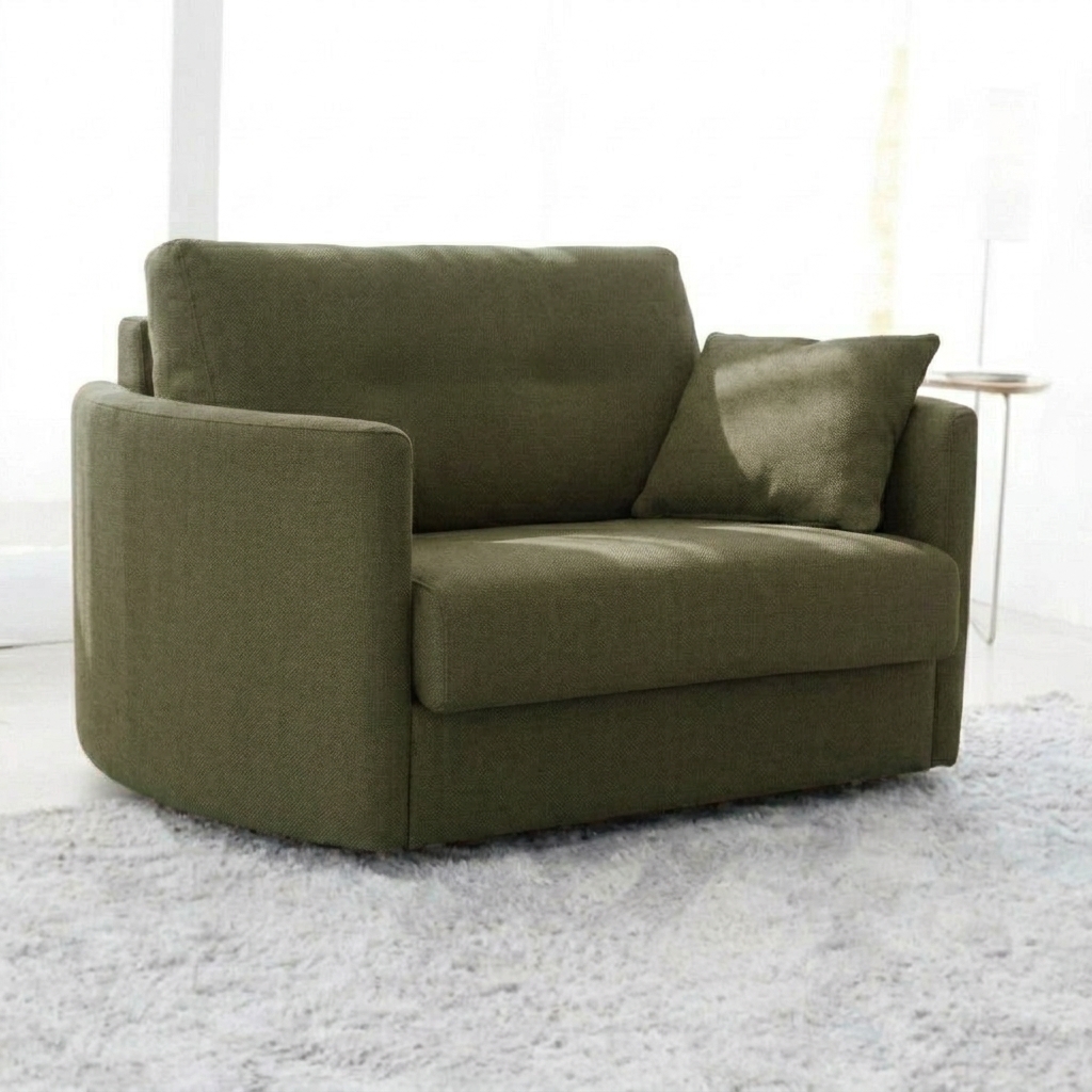 Bolero Curved Arm Armchair Bed Green