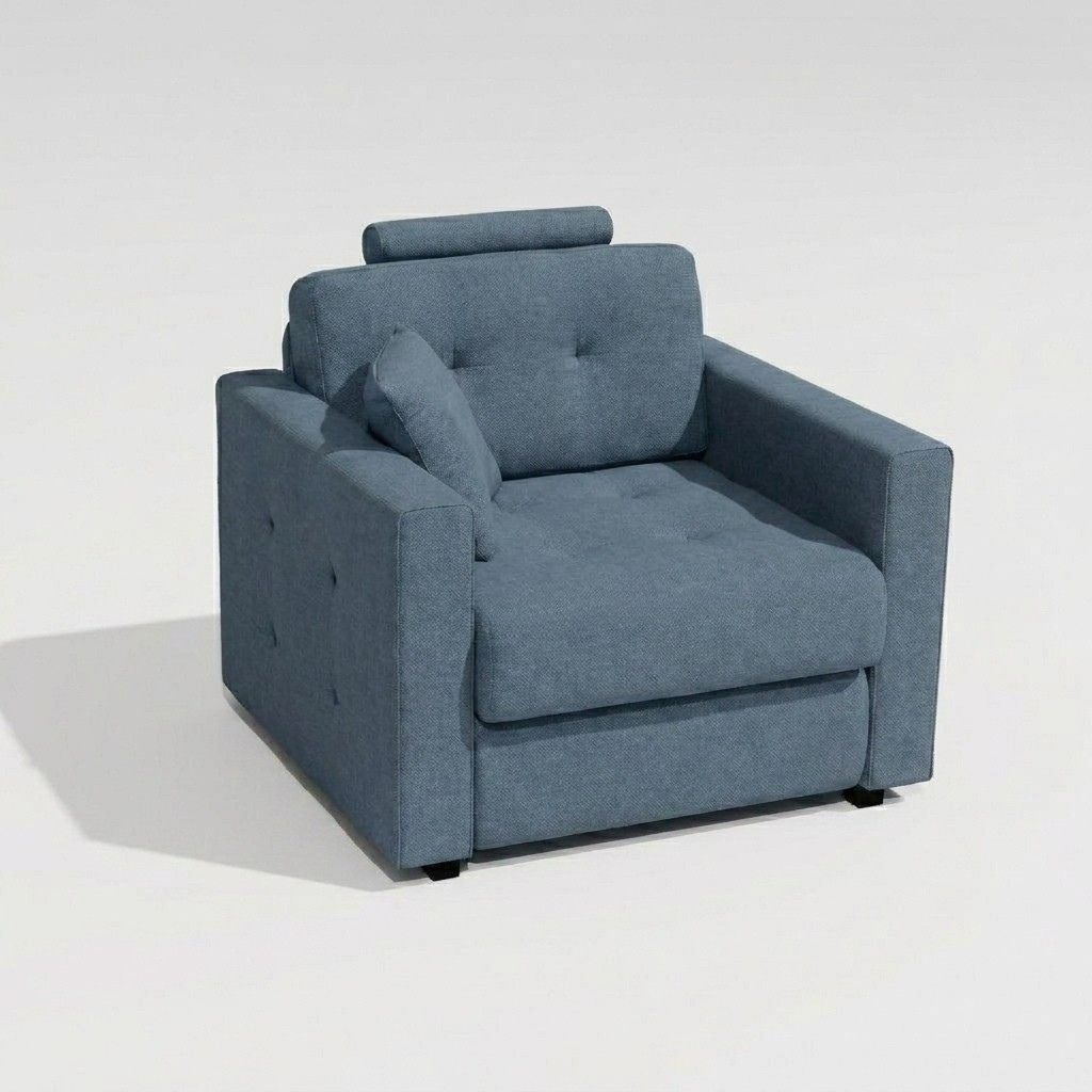 Bolero Straight Arm Armchair Bed Blue