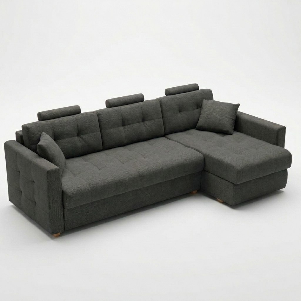 Bolero Chaise Sofa Bed Dark Tones RHF
