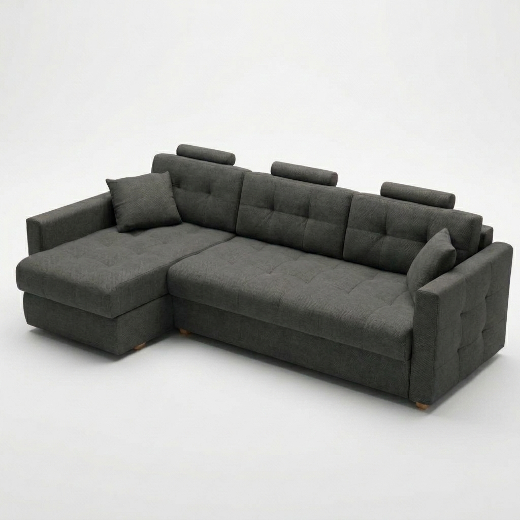 Bolero Chaise Sofa Bed Dark Tones LHF
