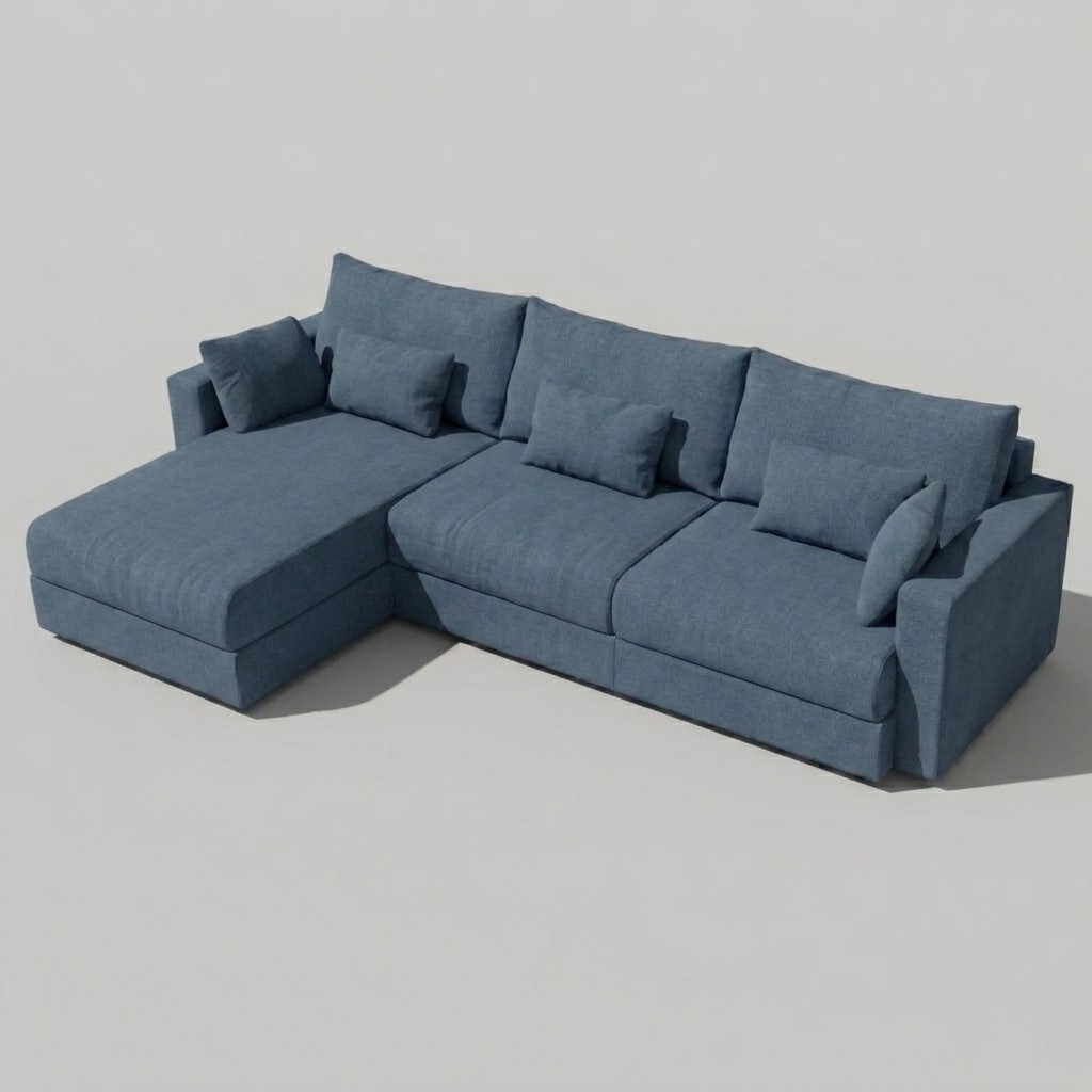 Hector Chaise Sofa Blue LHF