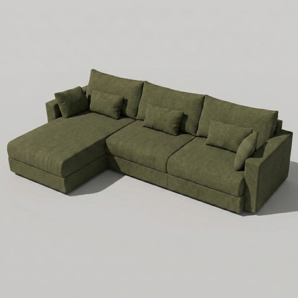 Hector Chaise Sofa Green LHF