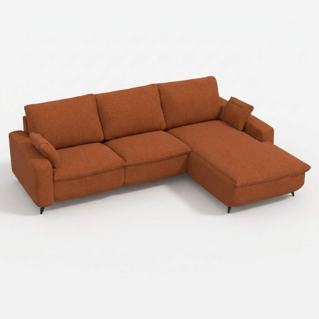 Selene Chaise Sofa Earthy Tones