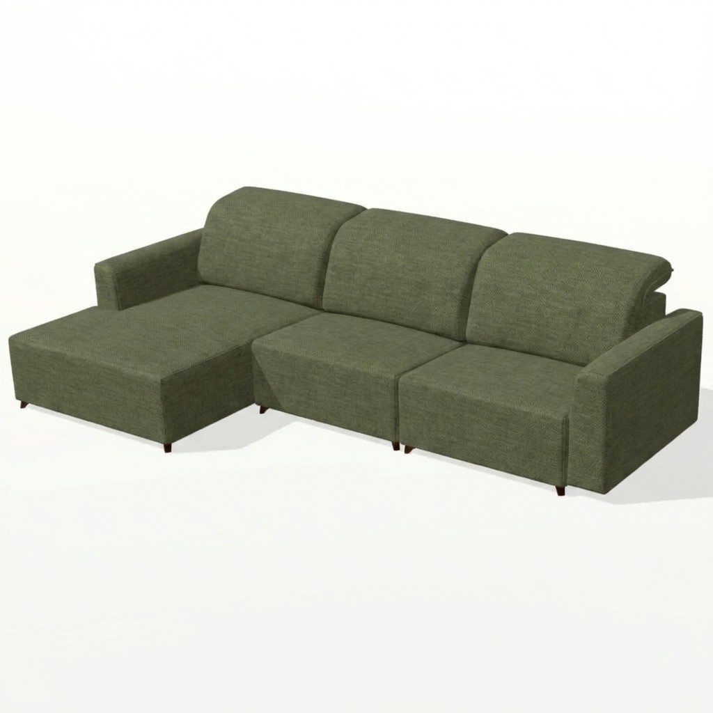 Natalie Chaise Sofa Green LHF