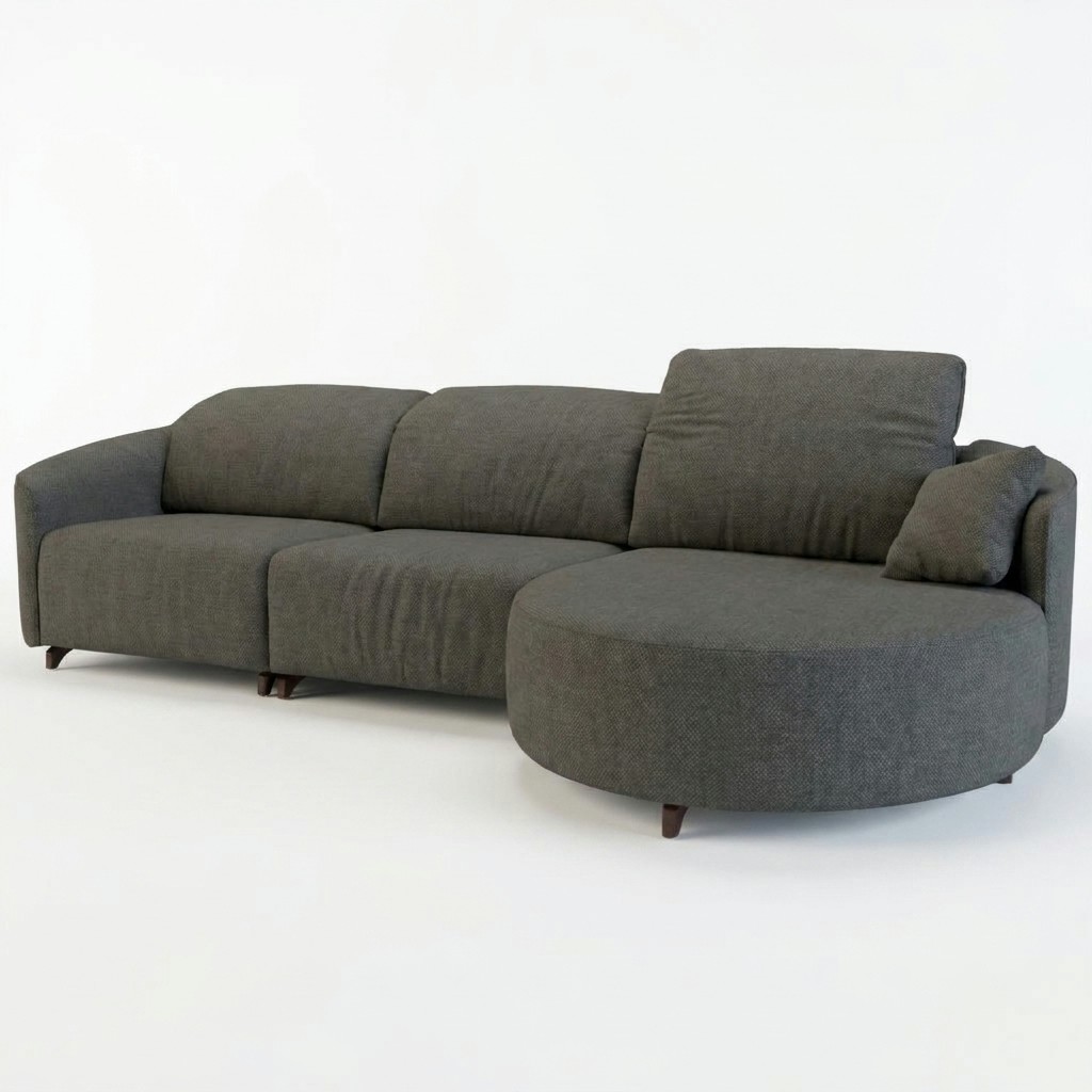 Natalie Curved Chaise Dark Tones RHF