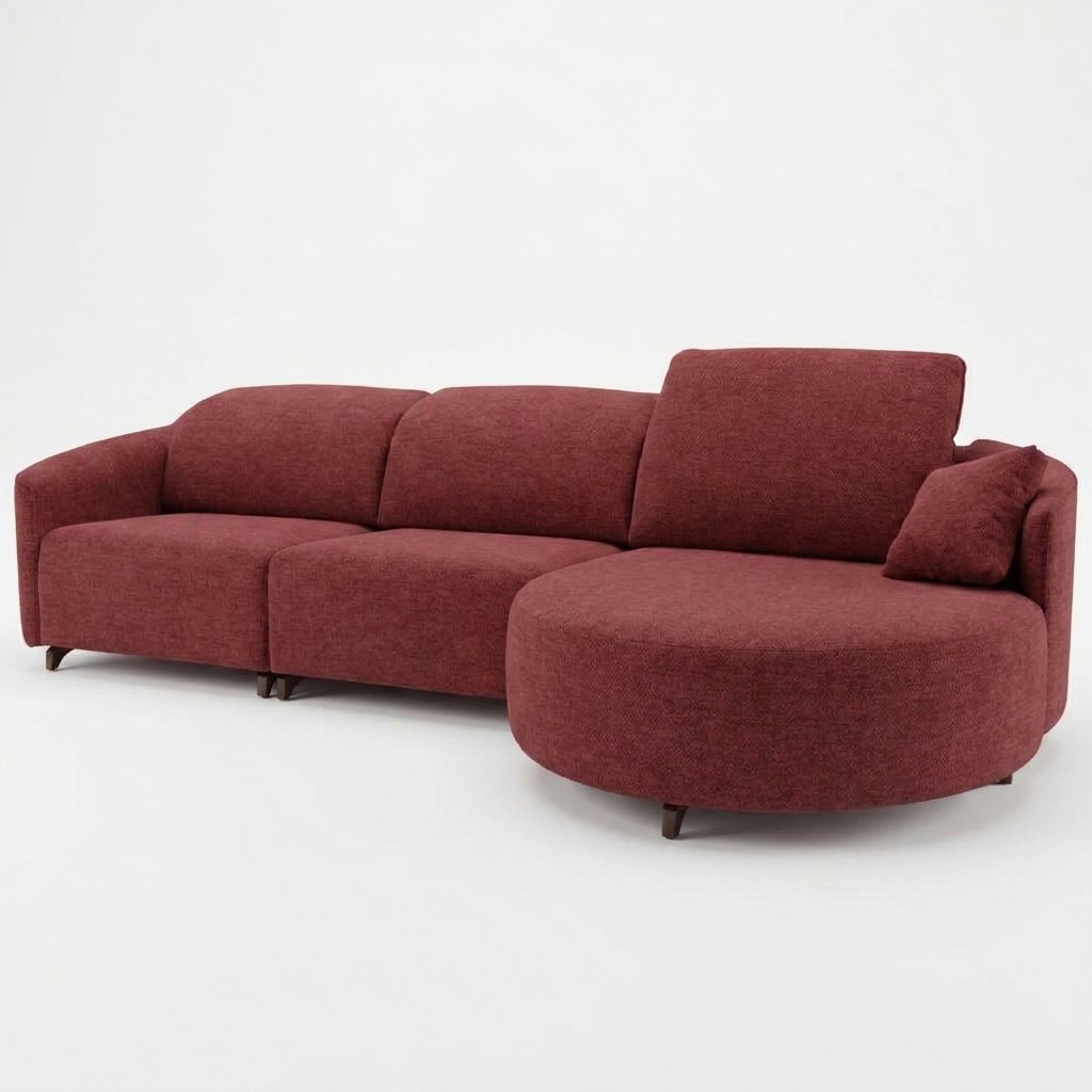 Natalie Curved Chaise Pink RHF
