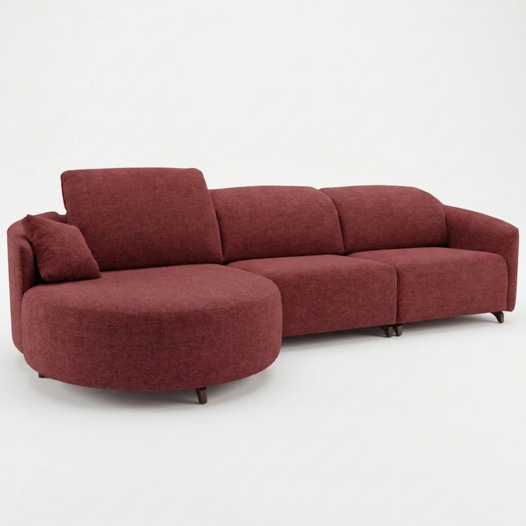 Natalie Curved Chaise Pink
